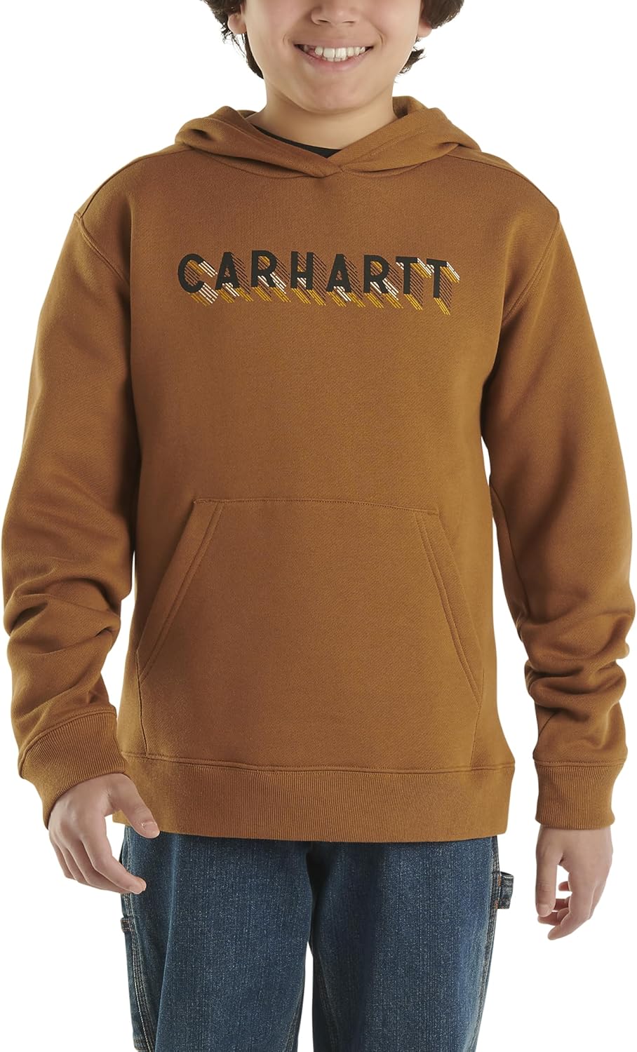 

Carhartt мальчиков вязаный худи с длинным рукавом, Carhartt Brown Graphic