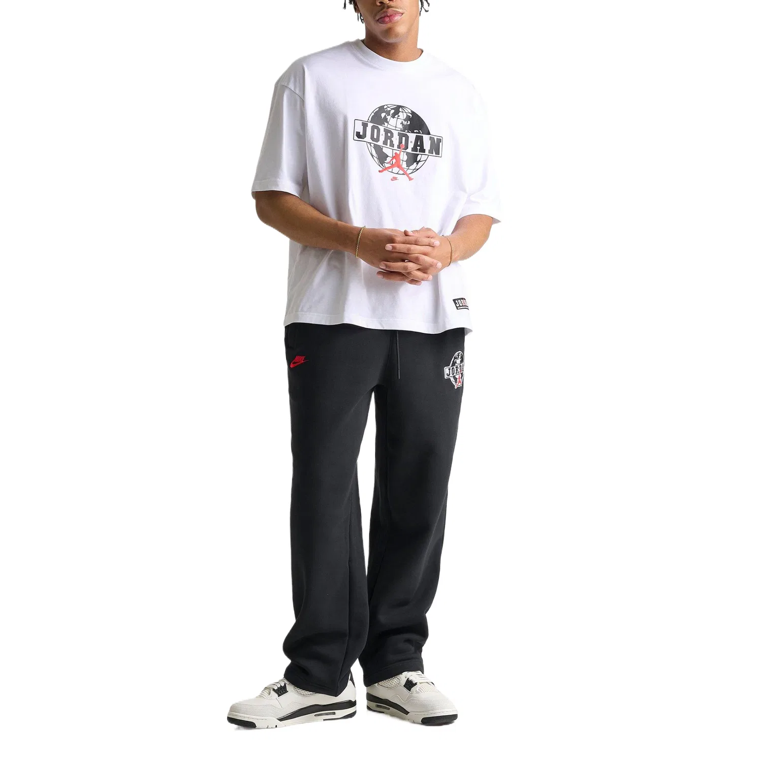 Футболка мужская белая crew neck moderate straight fit Jordan, White — фото 4