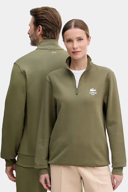 Худи Lacoste, зеленое, из 100% хлопка