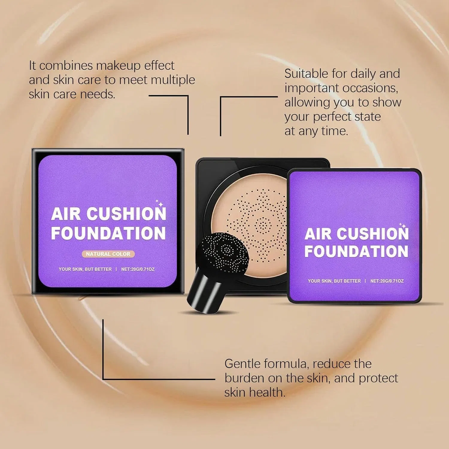 BB-крем «Mushroom Head Air Cushion CC Cream» от Serentia Shibeikadi, Natural And Ivory — фото 4