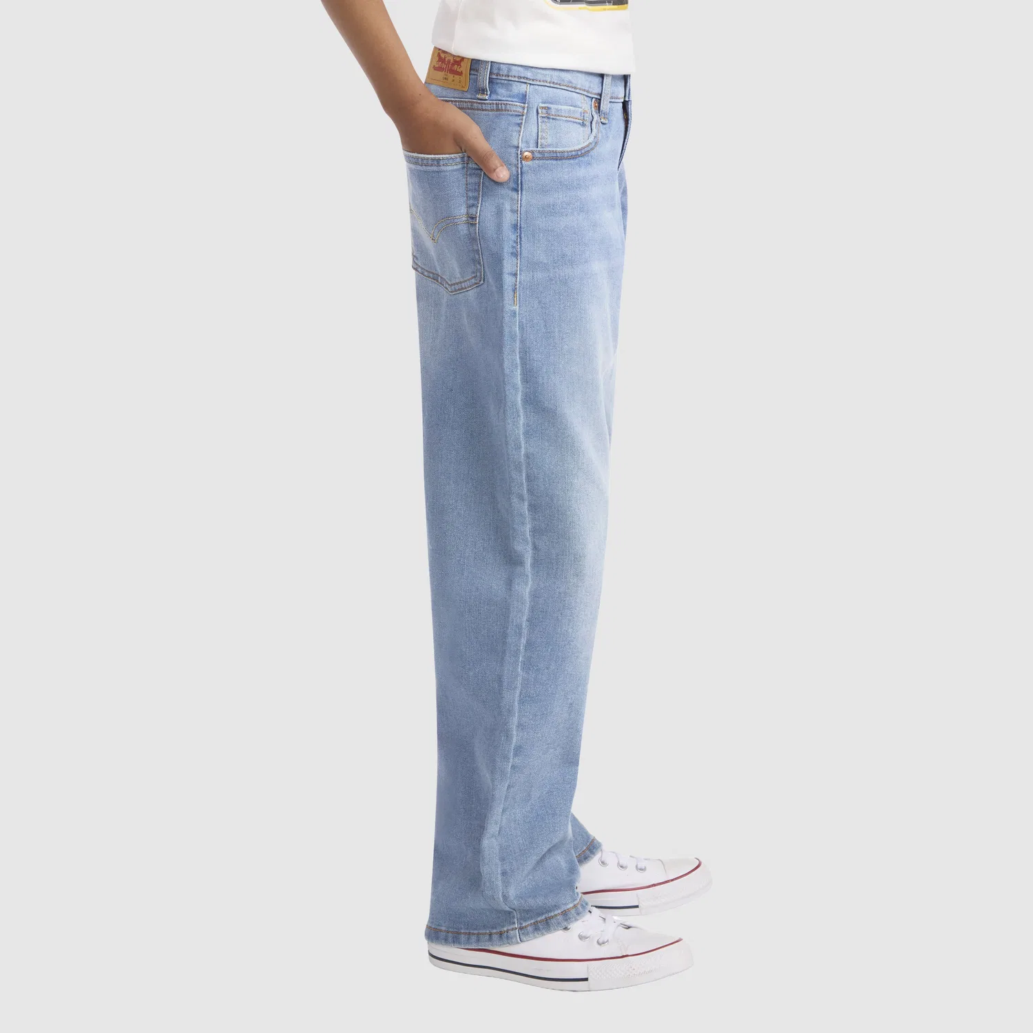 Свободные прямые джинсы для мальчиков 8-20 лет Levi's, Medium Wash — фото 3
