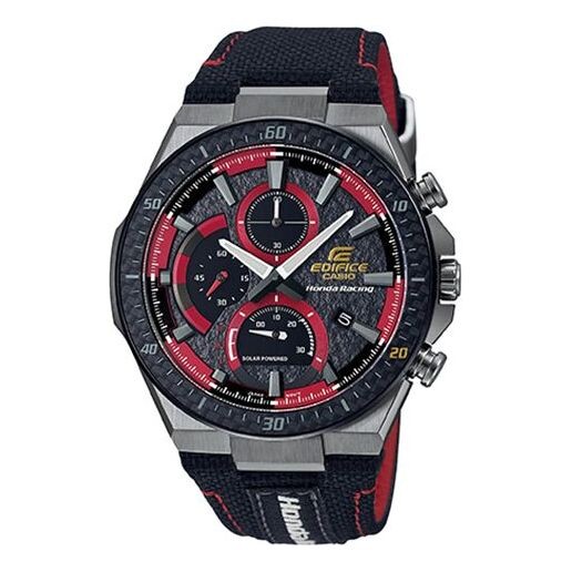 

Часы CASIO EDIFICE Leisure Waterproof /Red Solar Powered Mens Black Analog, черный