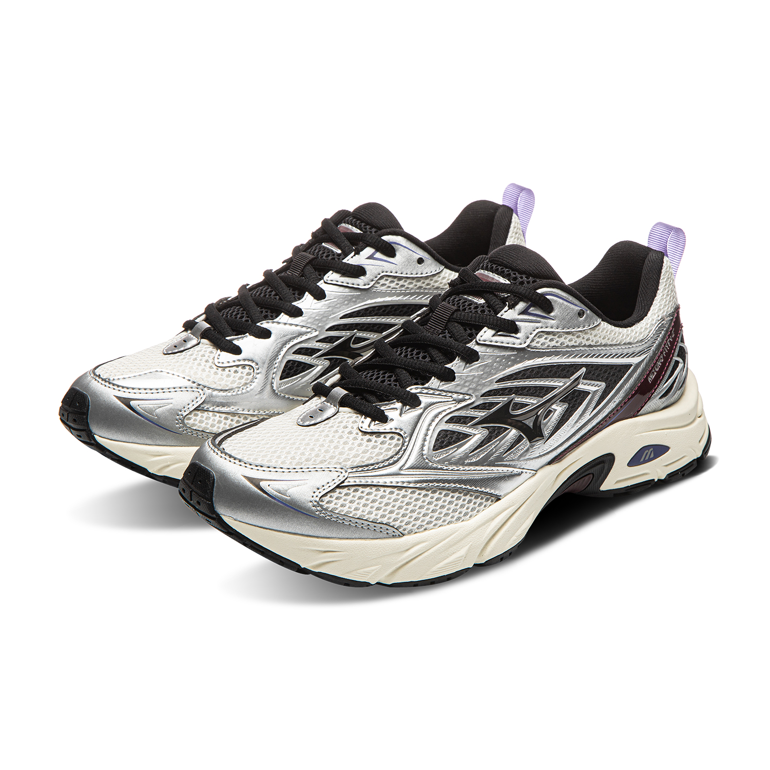 Mizuno FIYI V2 кроссовки для бега низкие, текстиль, искусственная кожа, светоотражающие, унисекс, Silver — фото 4