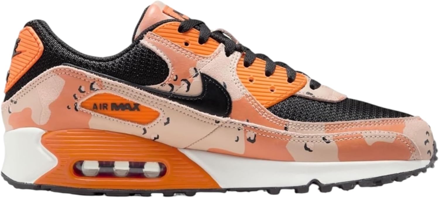 Мужские кроссовки Nike Air Max 90 Premium, черный/оранжевый/бежевый — фото 2