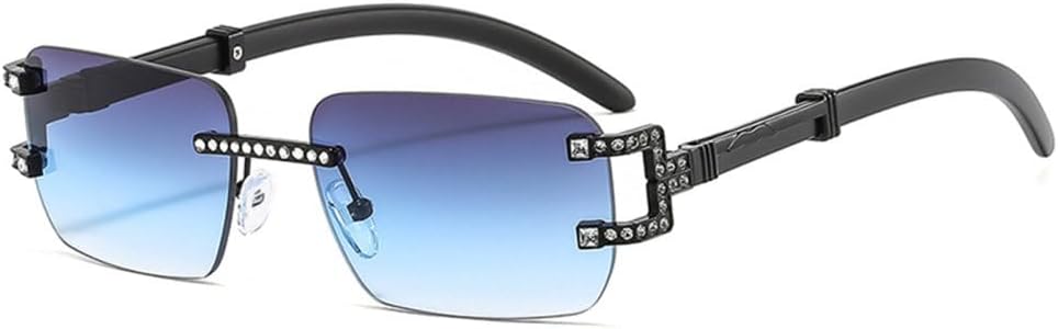 

Солнцезащитные очки MUTYNE с алмазной огранкой, ретро-стиль, безрамочные, роскошные, с градиентным переходом цвета, модные квадратные, для мужчин и женщин, C06 Black.gray Blue