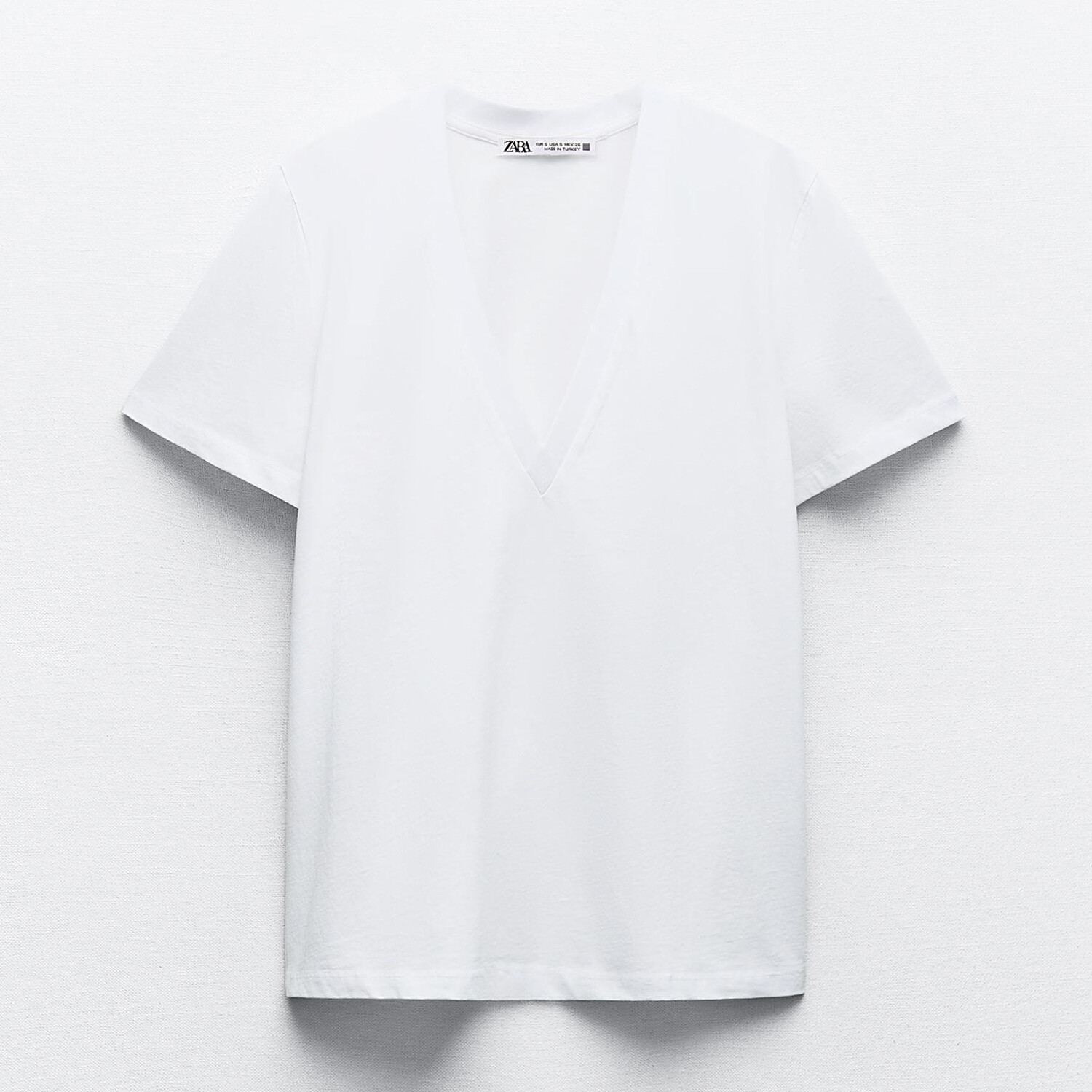 

Футболка Zara Cotton With Enzyme Finish, белый