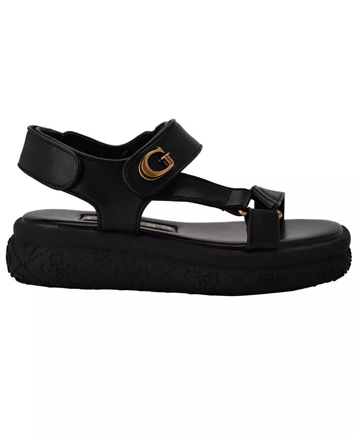 Женские сандалии Lanara Strappy Sport Quattro G Platform Footbed GUESS, черный — фото 2