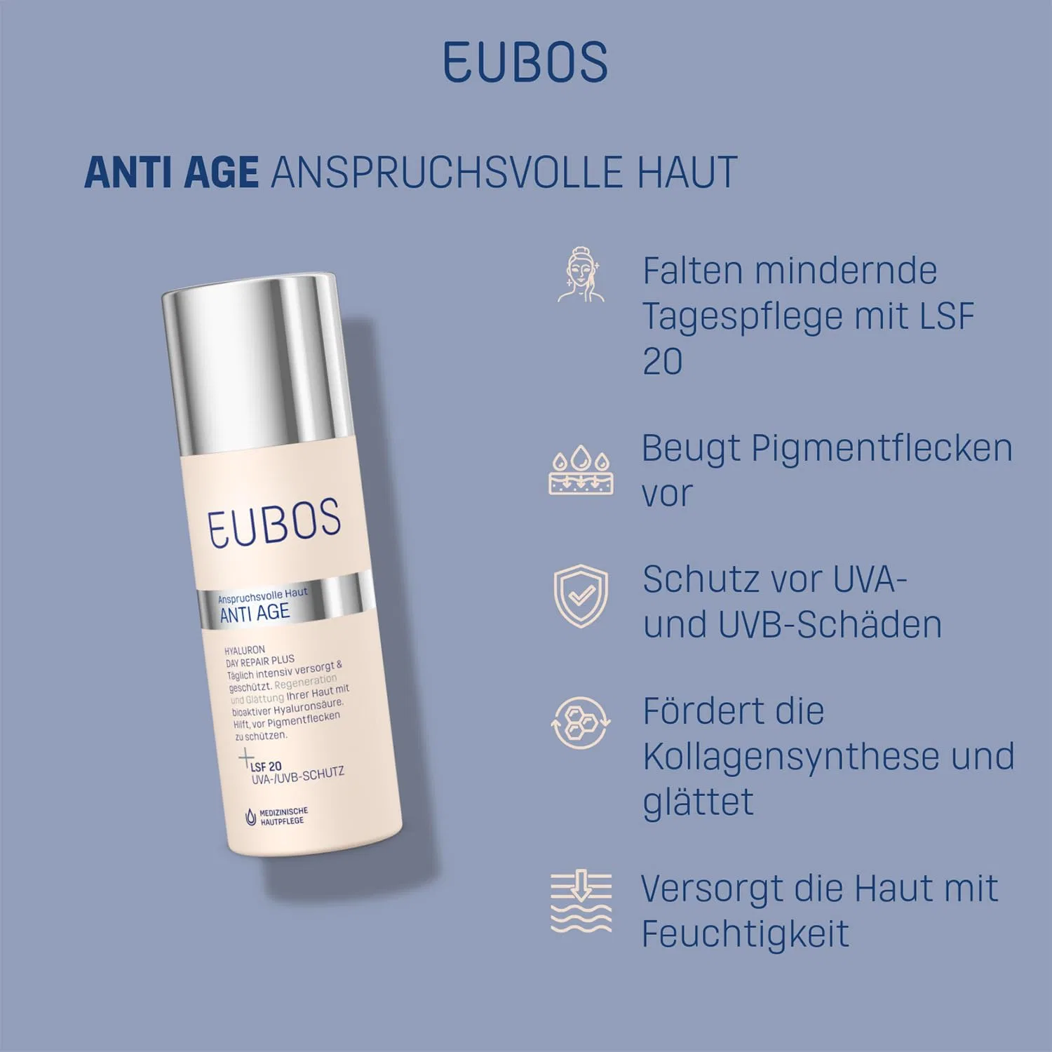 Крем для лица SPF EUBOS Дневной «Hyaluron Repair & Protect » от Anti Age — фото 3