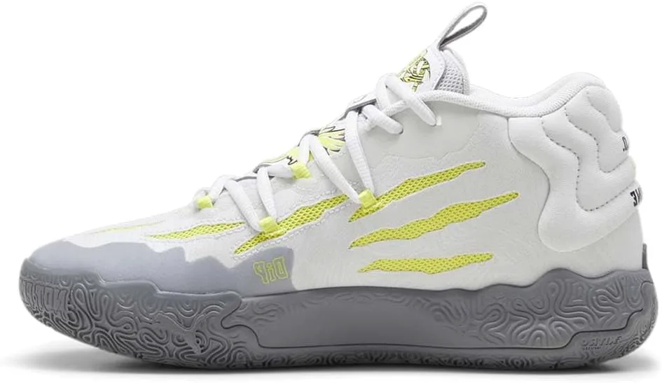 Мужские баскетбольные кроссовки PUMA Mb.03 Hills на шнуровке для корта - серые, серый — фото 4