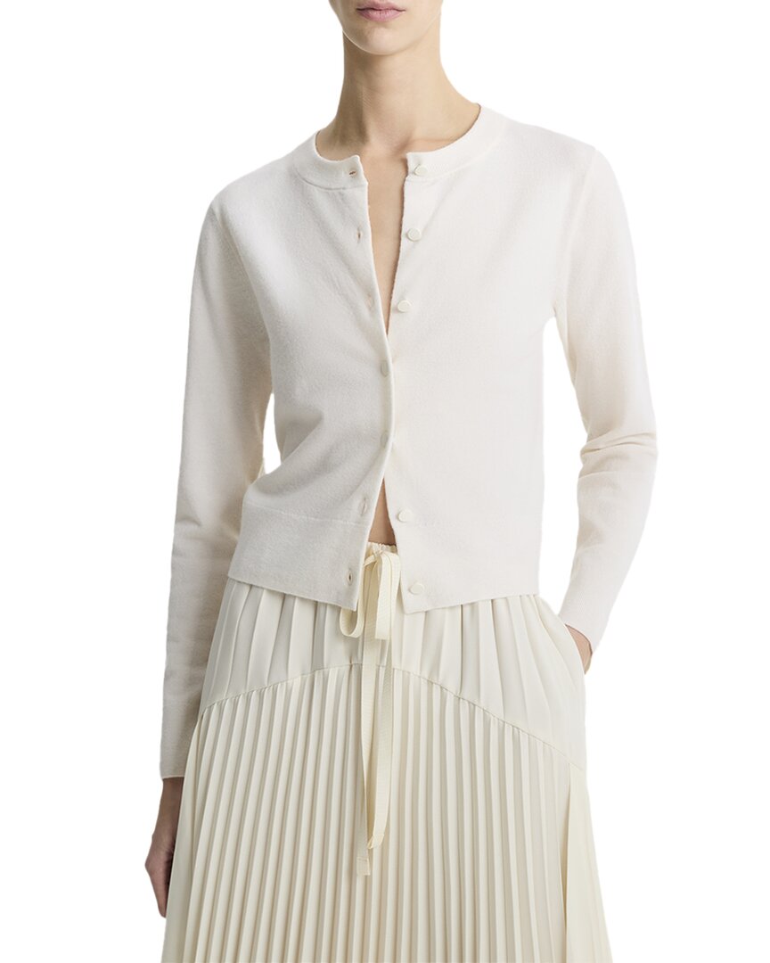 

Кардиган Vince Tipped Half Moon из смеси шерсти и кашемира Vince, белый