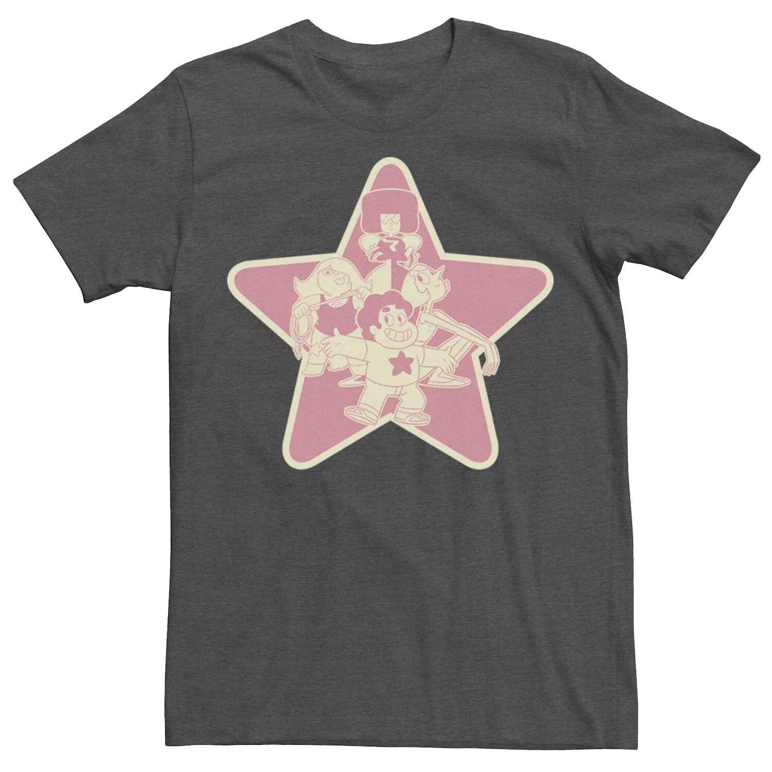 

Мужская футболка Cartoon Network Steven Universe с гранатом и аметистом с жемчугом Steven Group Shot Licensed Character