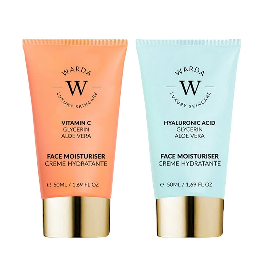 

УВЛАЖНЯЮЩИЙ СРЕДСТВО SKIN GLOW BOOST С ВИТАМИНОМ C 50 мл + УВЛАЖНЯЮЩИЙ СРЕДСТВО SKIN HYDRATION BOOST С ГИАЛУРОНОВОЙ КИСЛОТОЙ 50 мл Warda