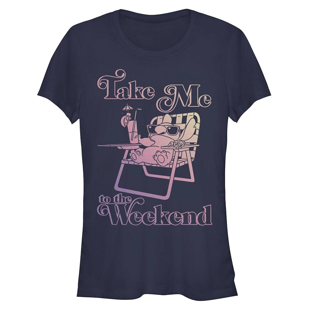 

Футболка Disney's Lilo & Stitch Junior с рисунком Take Me To The Weekend Stitch, темно-синий