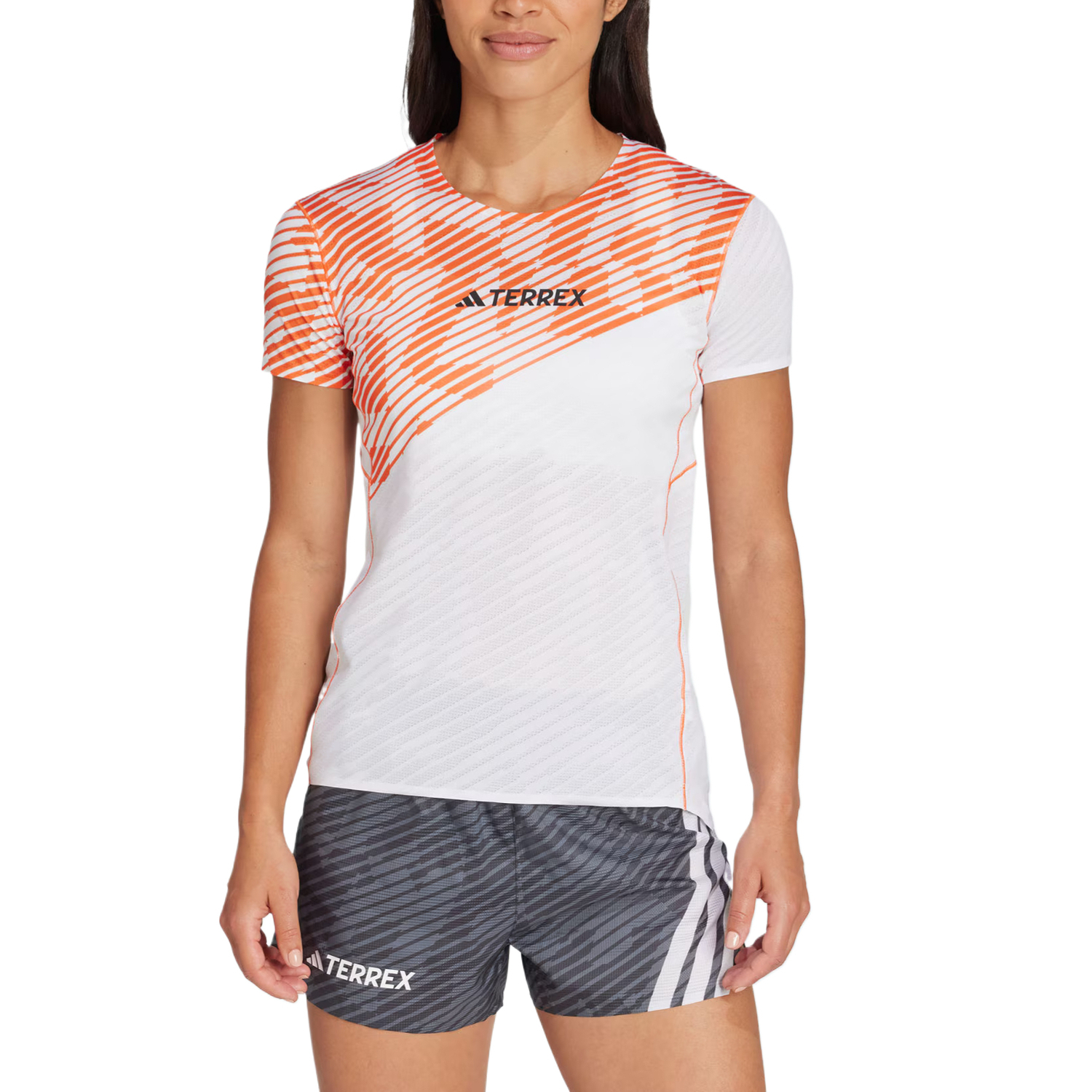 Футболка Techrock Regular женская Adidas, белый/оранжевый — фото 2