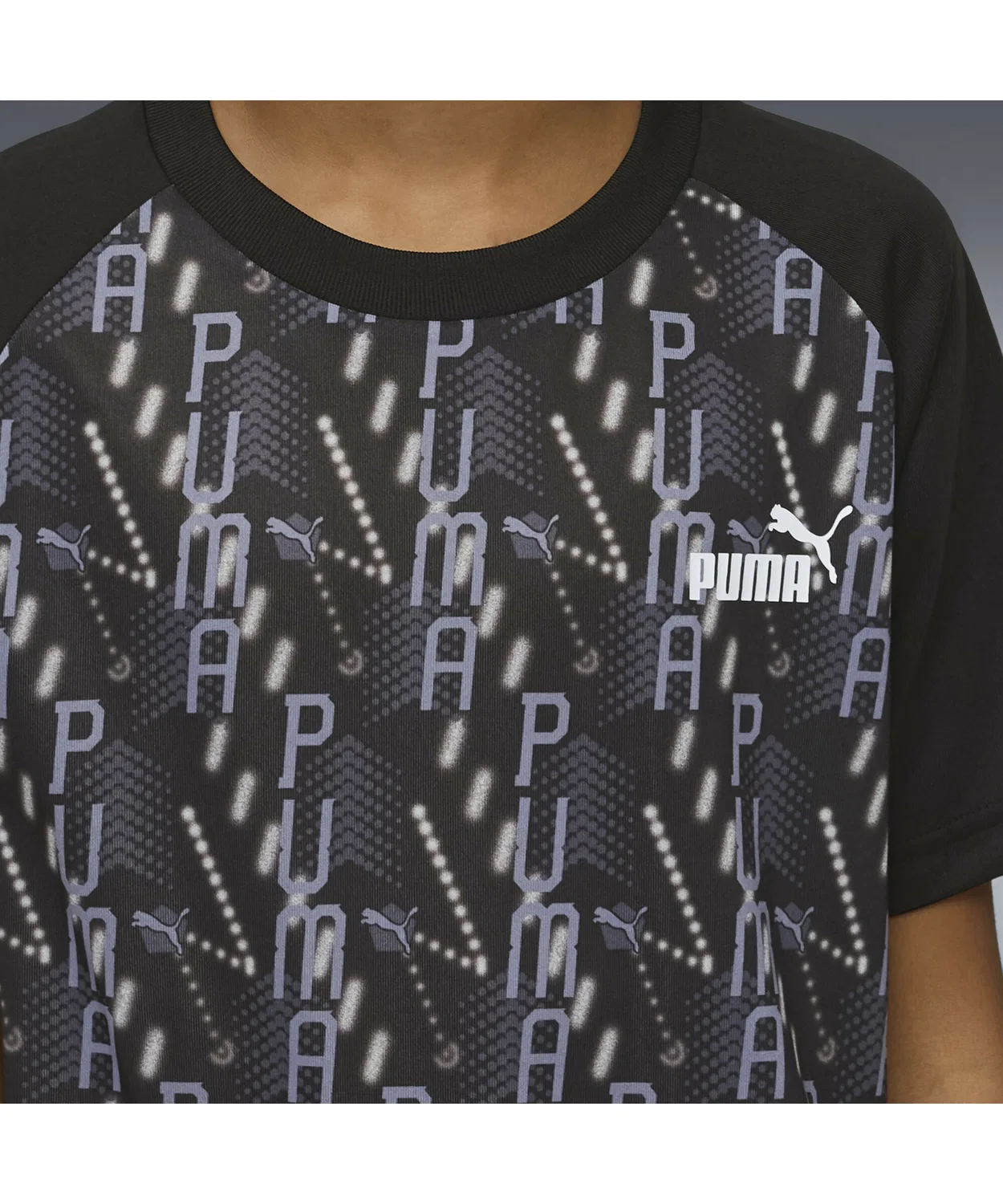 Футболка и шорты PUMA TAD ESS AOP Poly Set, тёмно-синий — фото 3