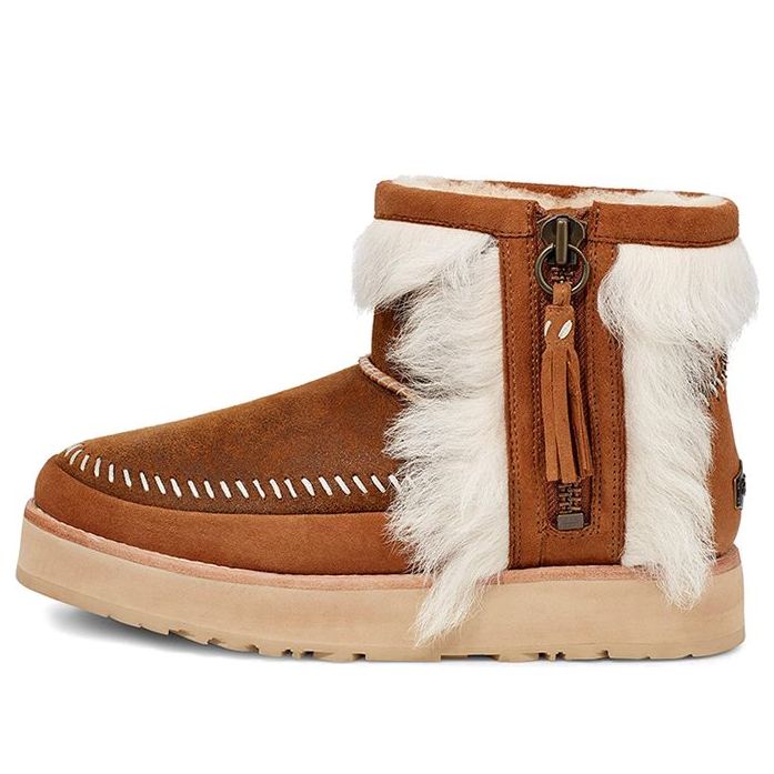 Ботинки зимние UGG WMNS W Fluff Punk, коричневый
