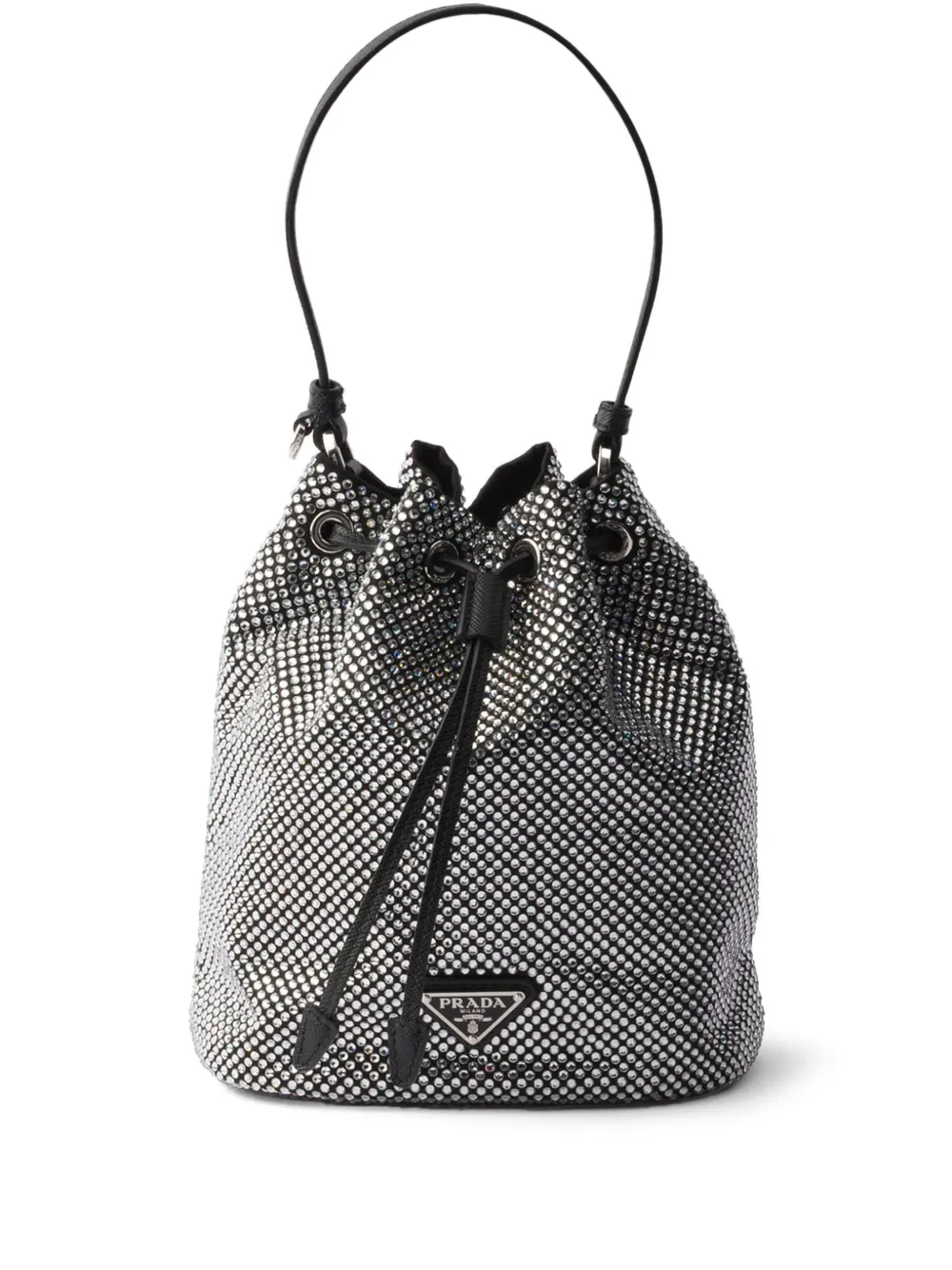 

Сумка-ведро, украшенная кристаллами Prada, черный