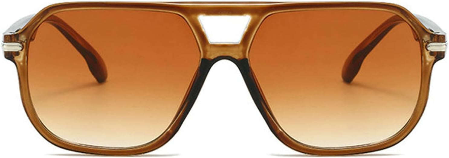 

Солнцезащитные очки Willochra Vintage Double Bridge Pilot Square для женщин и мужчин, роскошные, увеличенного размера, с многоугольным градиентом, защита от УФ-излучения UV400, C3