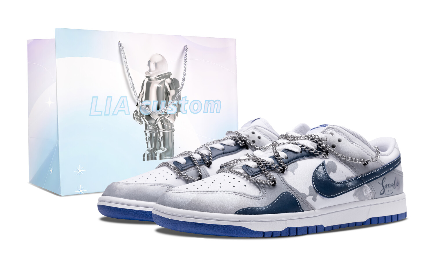 

Кроссовки Nike Dunk Skateboarding Shoes Men Low-top Gray, белый