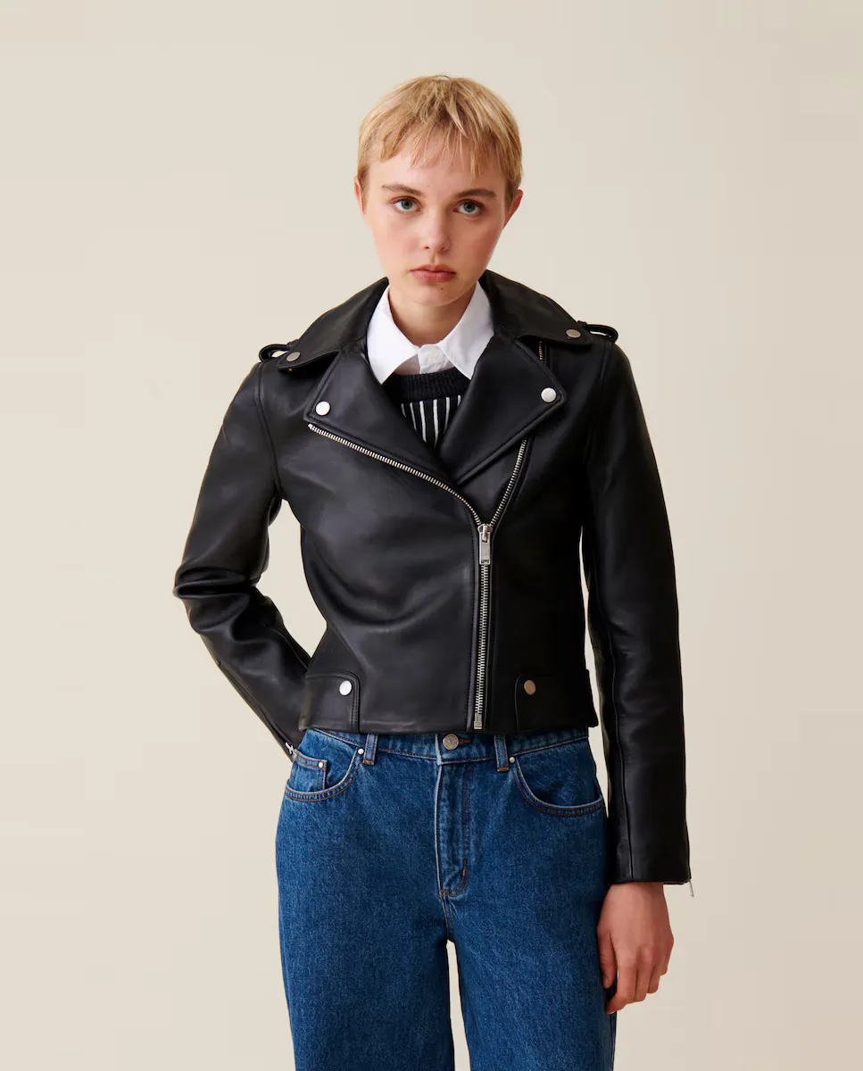 

Женская куртка из гладкой кожи Claudie Pierlot, черный