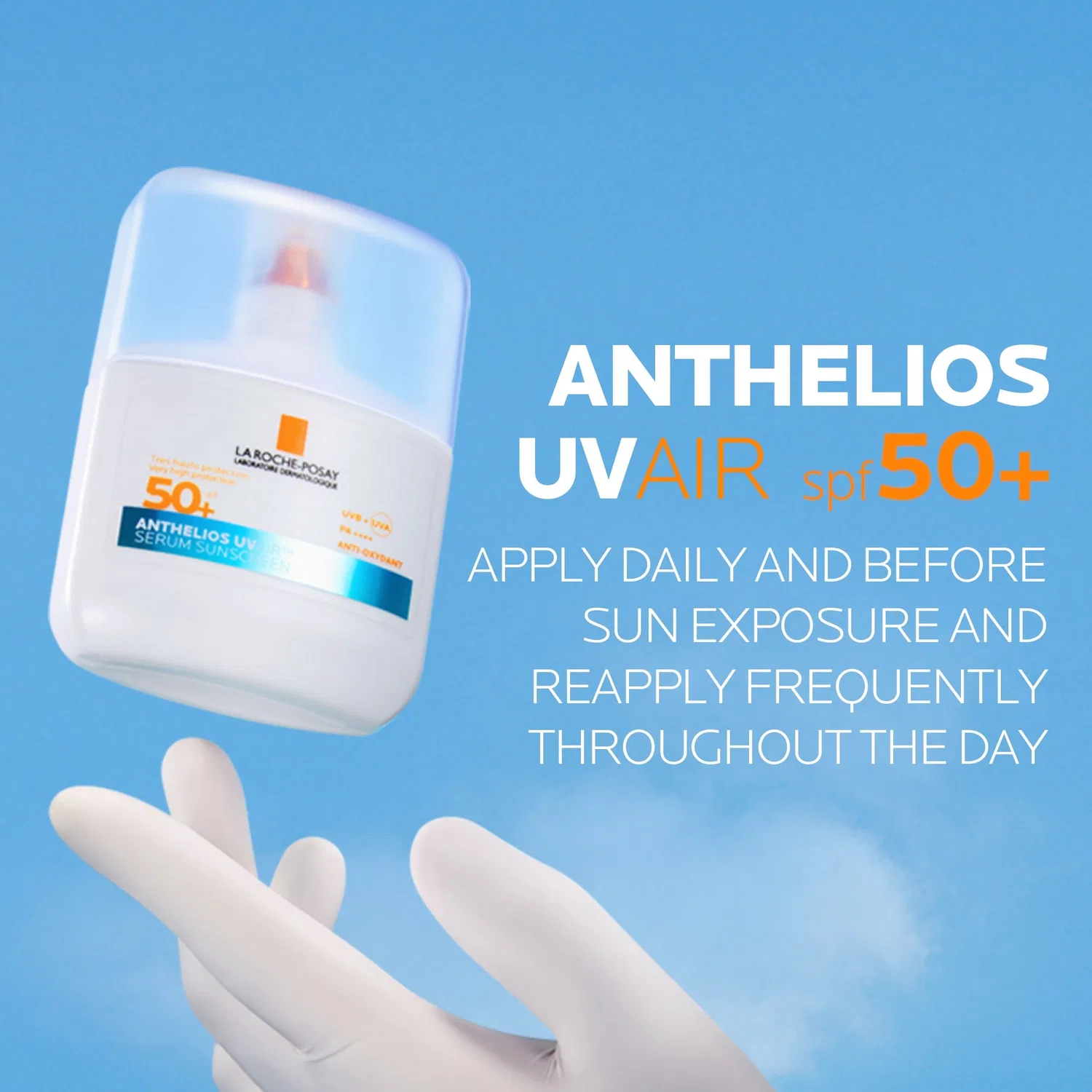 Солнцезащитная сыворотка Anthelios uvair SPF 50+ с гиалуроновой кислотой, ниацинамидом и витамином Е, 50 мл La Roche-Posay — фото 4