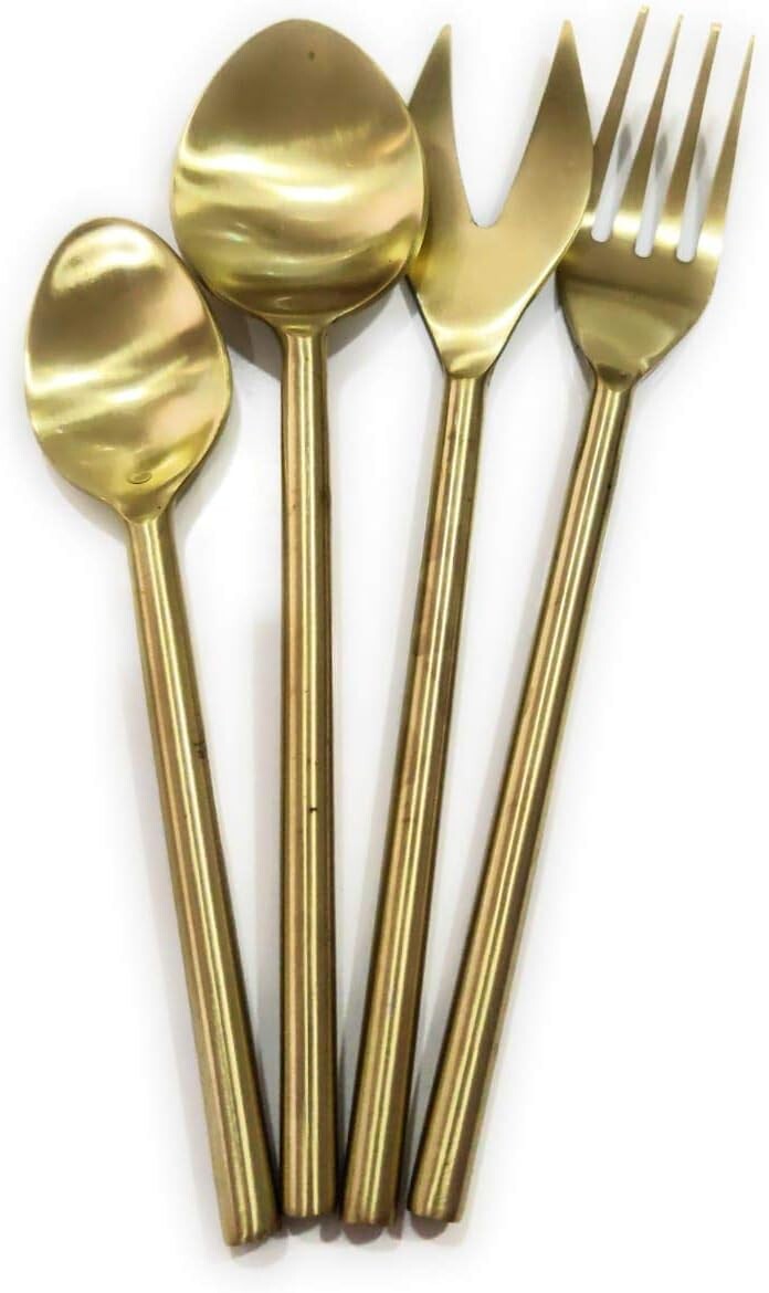 

Набор столовых приборов из серебра NauticalMart, Golden Brass Plated