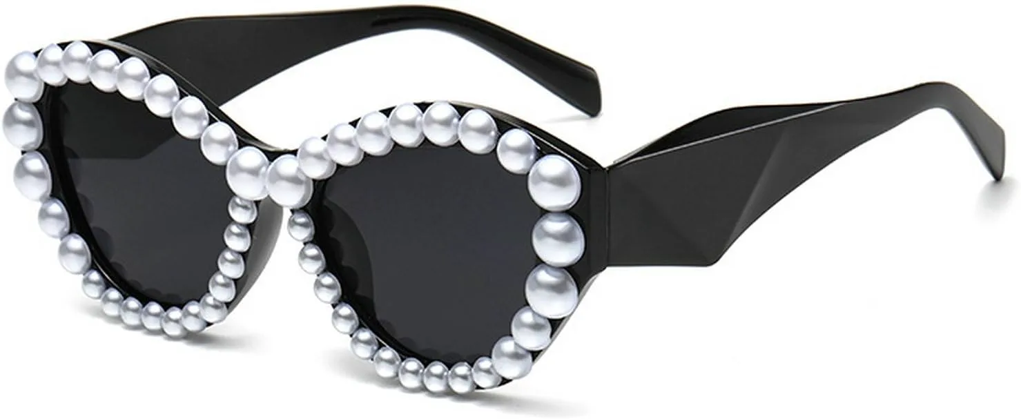 

Laureles Модные солнцезащитные очки «Кошачий глаз» в стиле Y2K для женщин, с леопардовым принтом, коричневым жемчужным узором, для путешествий, женские, L15, C1