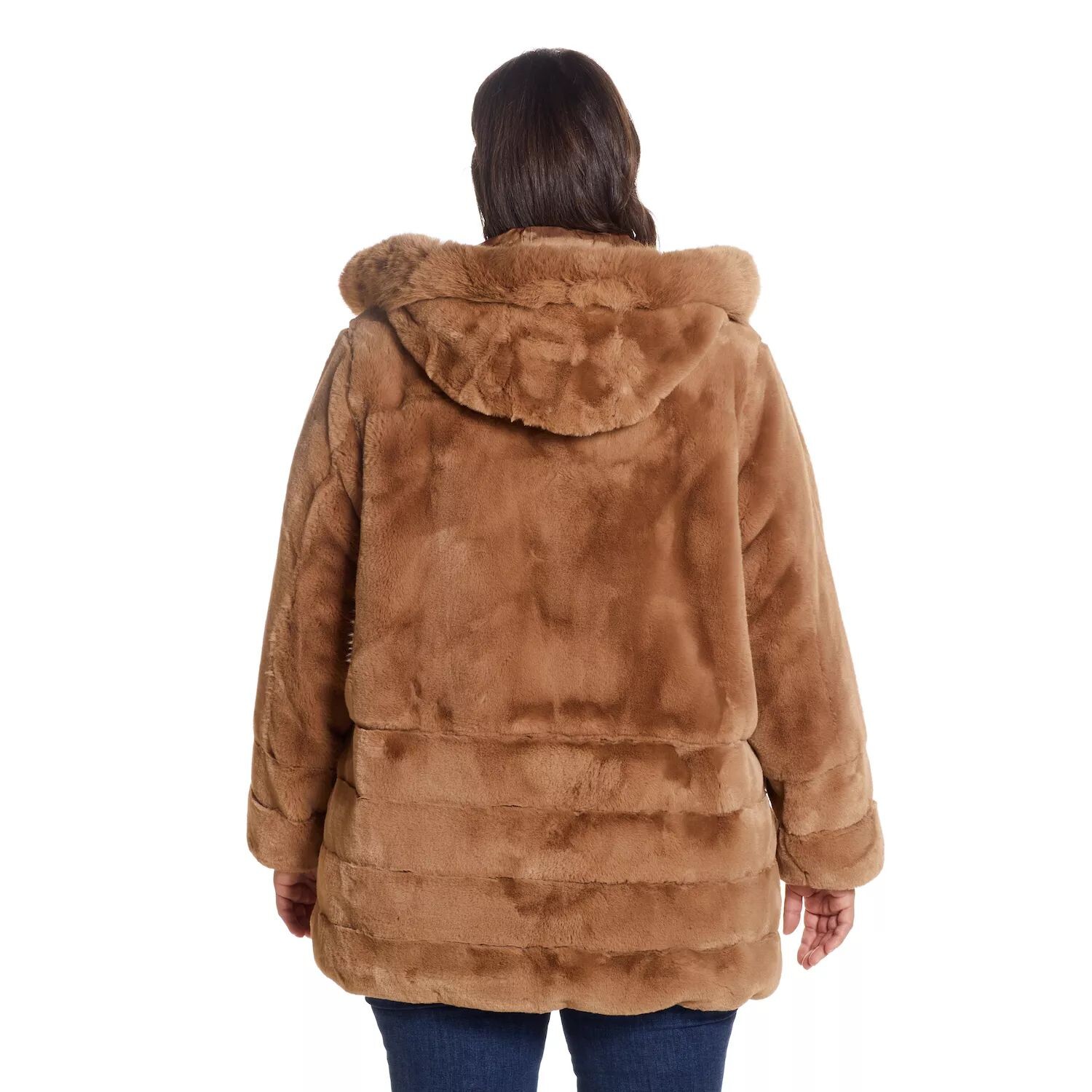 

Куртка из искусственного меха с капюшоном Plus Size Gallery Gallery, белый
