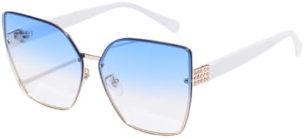 

Винтажные солнцезащитные очки 2027 года, без оправы, прямоугольной формы, с градиентным покрытием, защита от УФ-излучения UV400, для путешествий, для женщин, UV400 MTZJH, 2