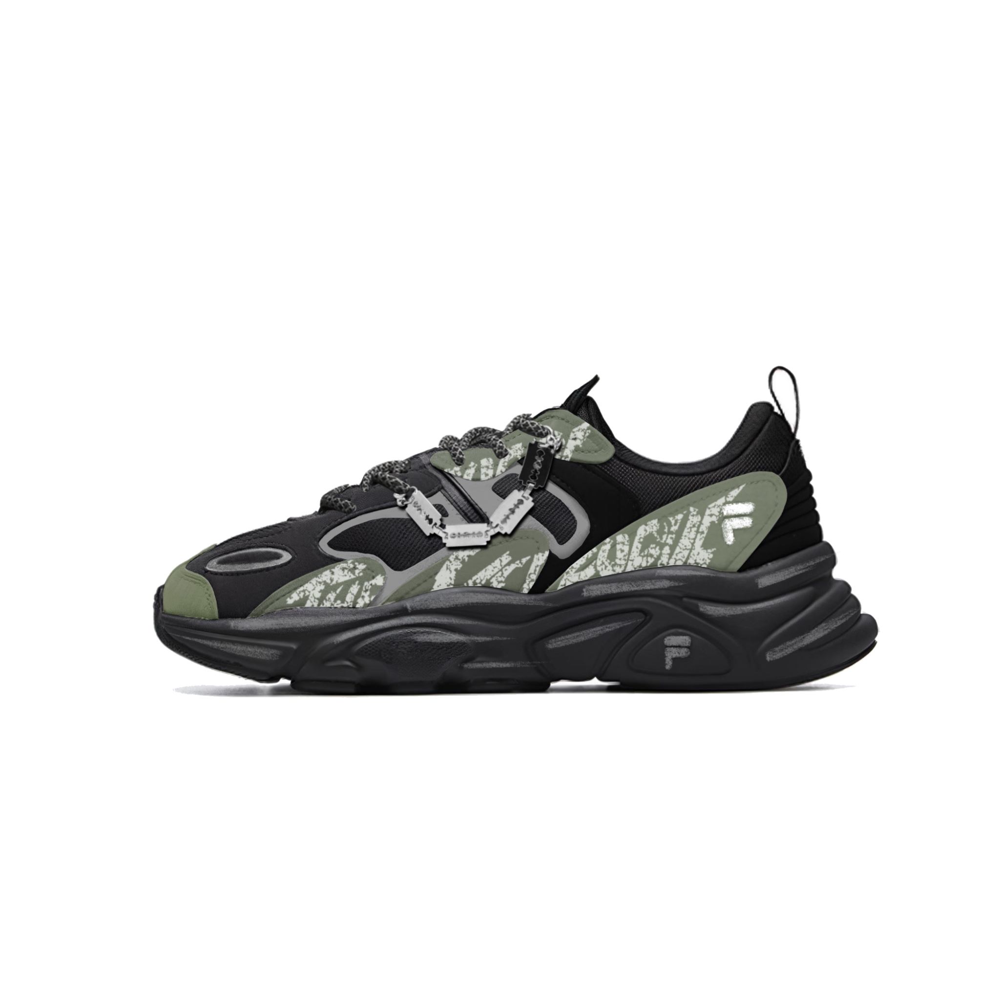 

FILA Мужские повседневные кроссовки Mars 2 Abrasion Resistant Low top черный зеленый