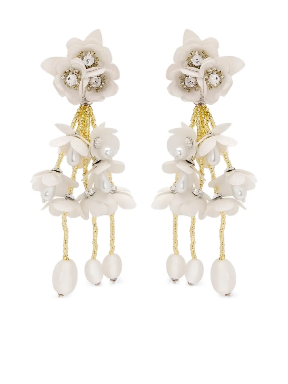 

Серьги-клипсы с бусинами Oscar de la Renta, нейтральный