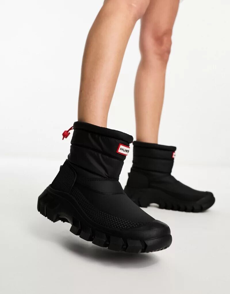 

Черные короткие зимние ботинки Hunter Intrepid