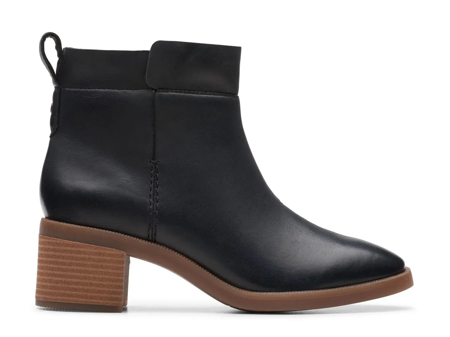 Ботильоны женские Clarks Lileigh Charm кожаные с блочным каблуком, черный — фото 3