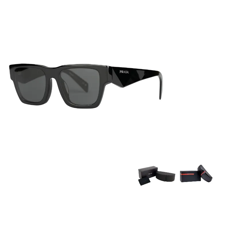 

PRADA Ацетатные квадратные солнцезащитные очки унисекс, Black