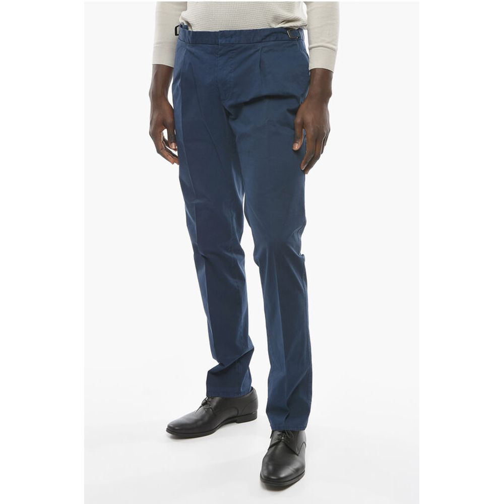 

ID Брюки чинос с одинарной складкой и регулируемой талией Corneliani, Blue