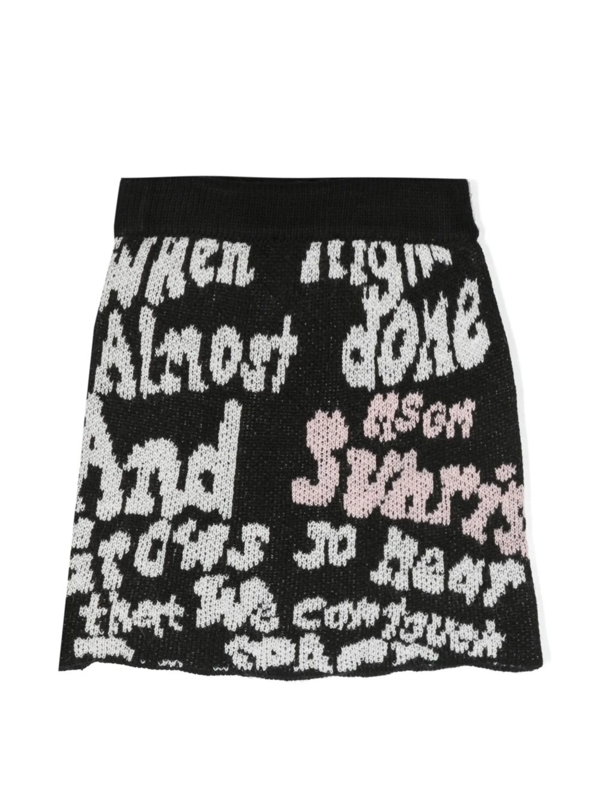 Юбка миди вязки интарсия Msgm Kids, черный — фото 2