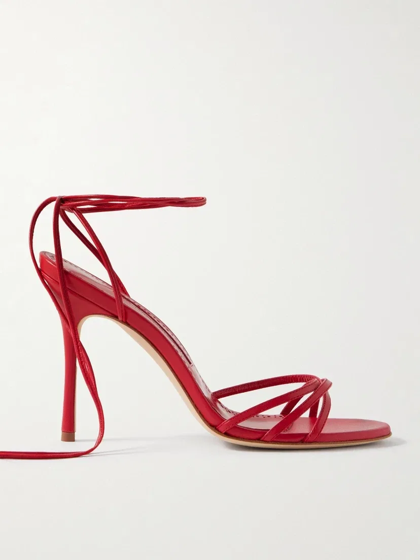 Кожаные сандалии Leva 105 Manolo Blahnik, красный