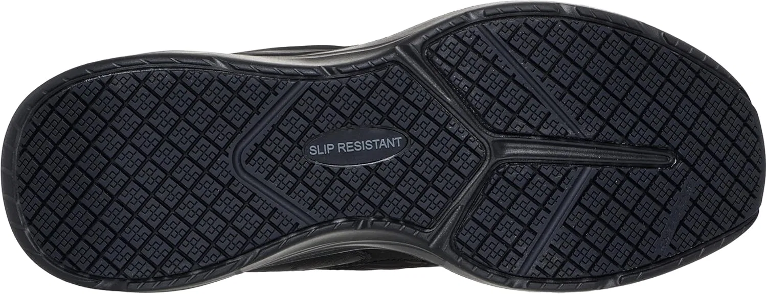Мужские тапочки Skechers Contour Sr Comfort Fit, машинная стирка, стелька из охлаждающей пены с эффектом памяти, обувь для работников пищевой промышленности, Black — фото 4