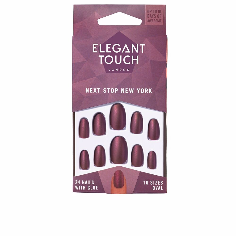 

Накладные ногти Polished colour 24 nails with glue oval Elegant touch, 24 единицы, next stop New York