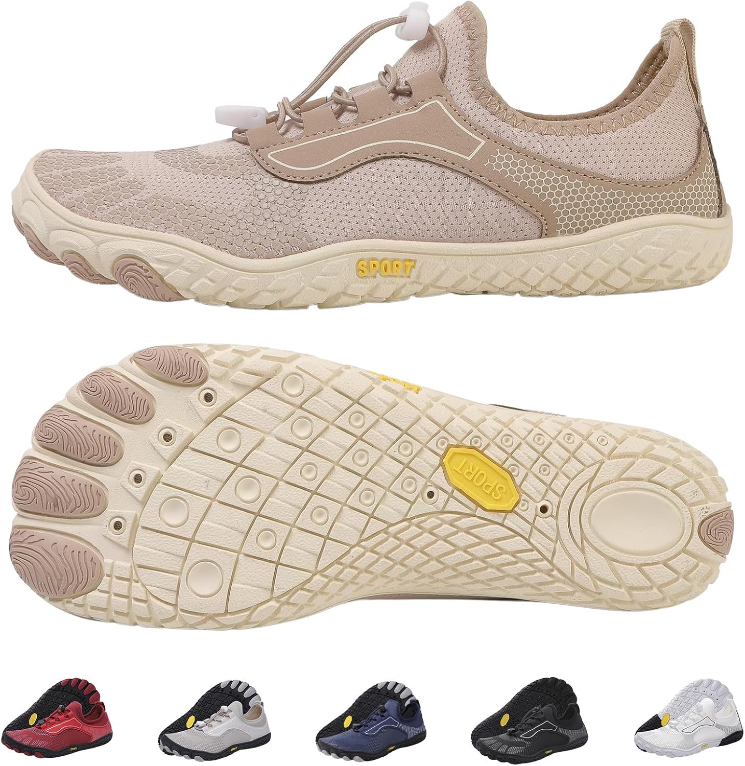 

Кроссовки для пеших прогулок женские и мужские, здоровая и нескользящая обувь для воды для женщин и мужчин, кроссовки с широким носком, унисекс, для пляжа и бассейна Kiyenus, хаки