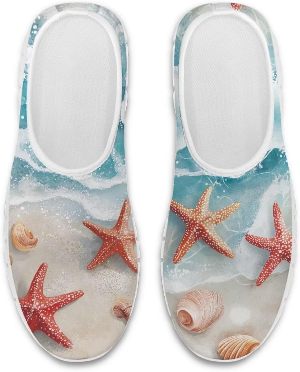 

Кроссовки-лоферы chaqlin для женщин и мужчин, с круглым носком, противоскользящие, для бега по дороге, низкие, с сеткой, дышащие, Clipper, Sea Shell Starfish