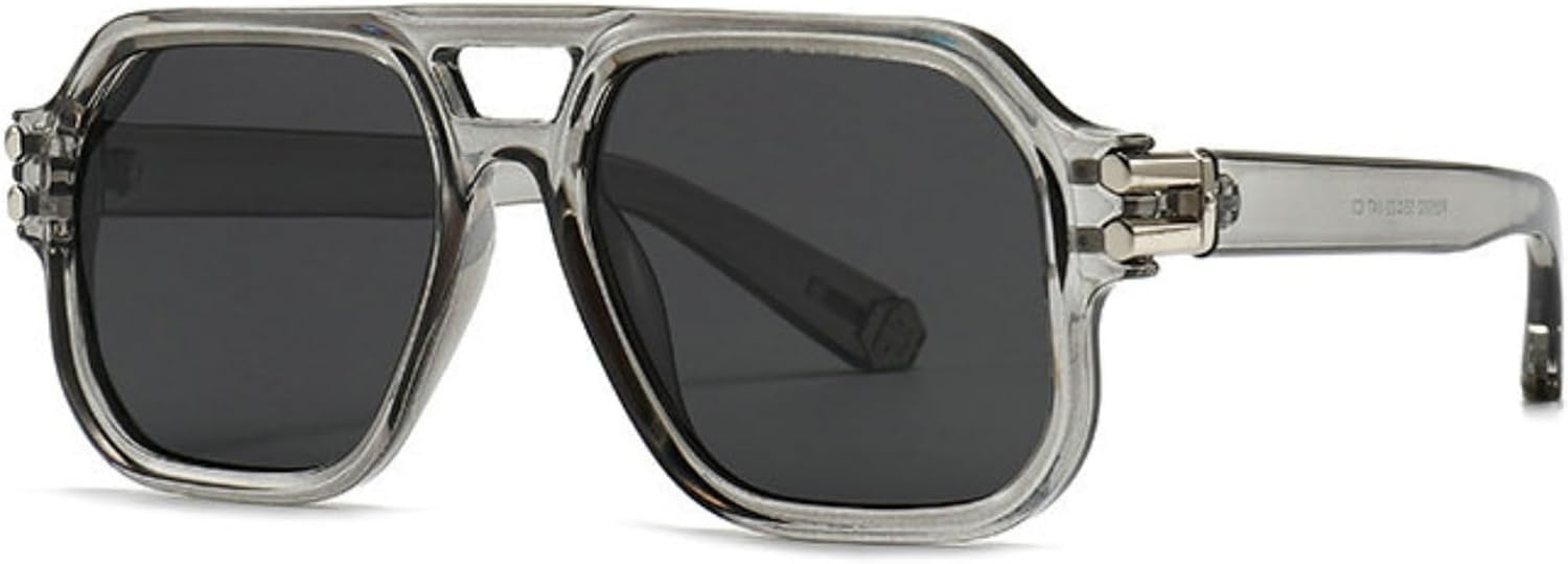 

Солнцезащитные очки Willochra Vintage Double Bridge Squared Pilot Sunglasses для женщин и мужчин, классические, в стиле ретро 70-х, стильные, с защитой от УФ-излучения UV400 и заклепками, для активного отдыха, C6