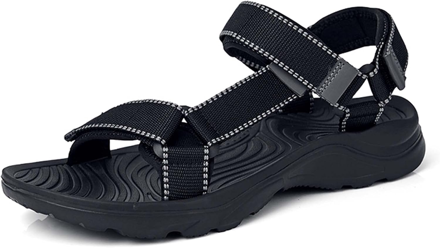 

Летние мужские модные сандалии, удобные, легкие, мягкие, повседневные, простые, износостойкие, амортизирующие, противоскользящие Generic, черный