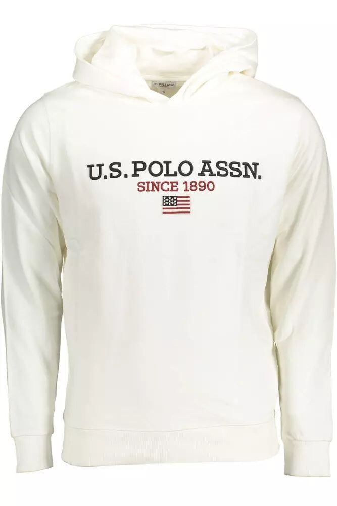 

США ПОЛО ASSN. Мужской свитер с капюшоном и контрастным логотипом U.S. Polo Assn., белый