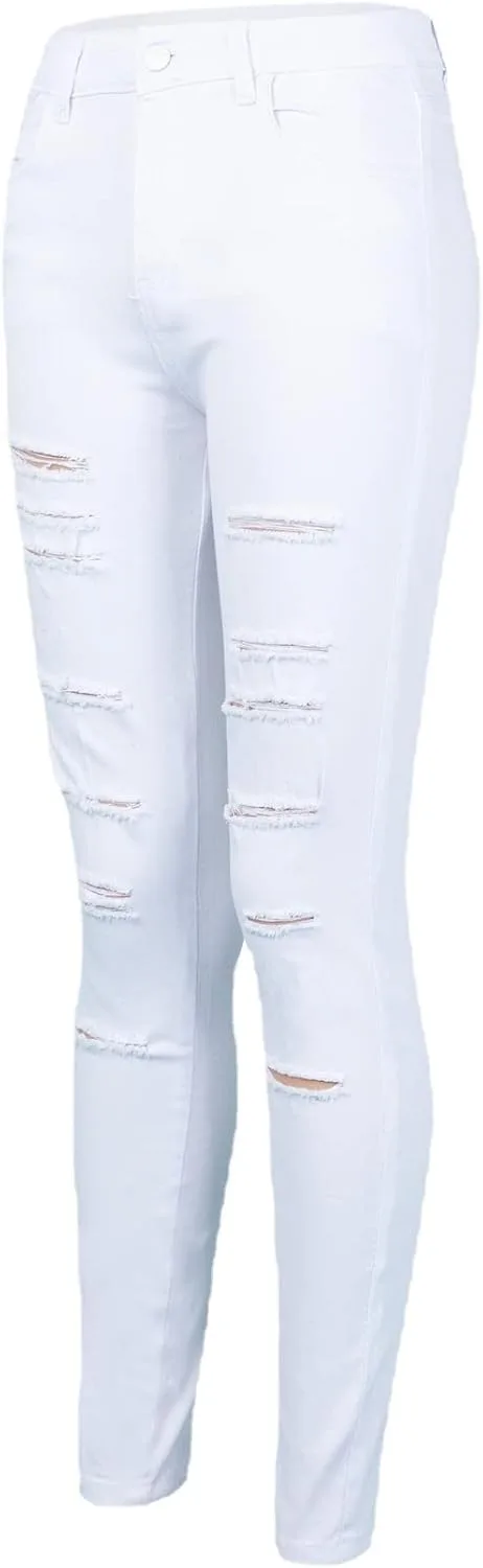 

Женские джинсы tight distressed white stretch Nubabi