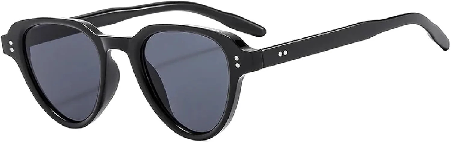 

Солнцезащитные очки в тонкой оправе, модный тренд, ретро, ​​овальная оправа, высококачественные, для уличной стрельбы, универсальные, женские TVTBBVV, Black