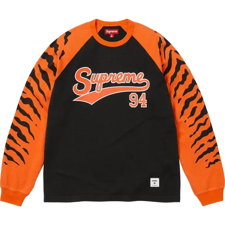 Футболка с длинным рукавом реглан Tiger SS26 WEEK6, унисекс Supreme, White — фото 3