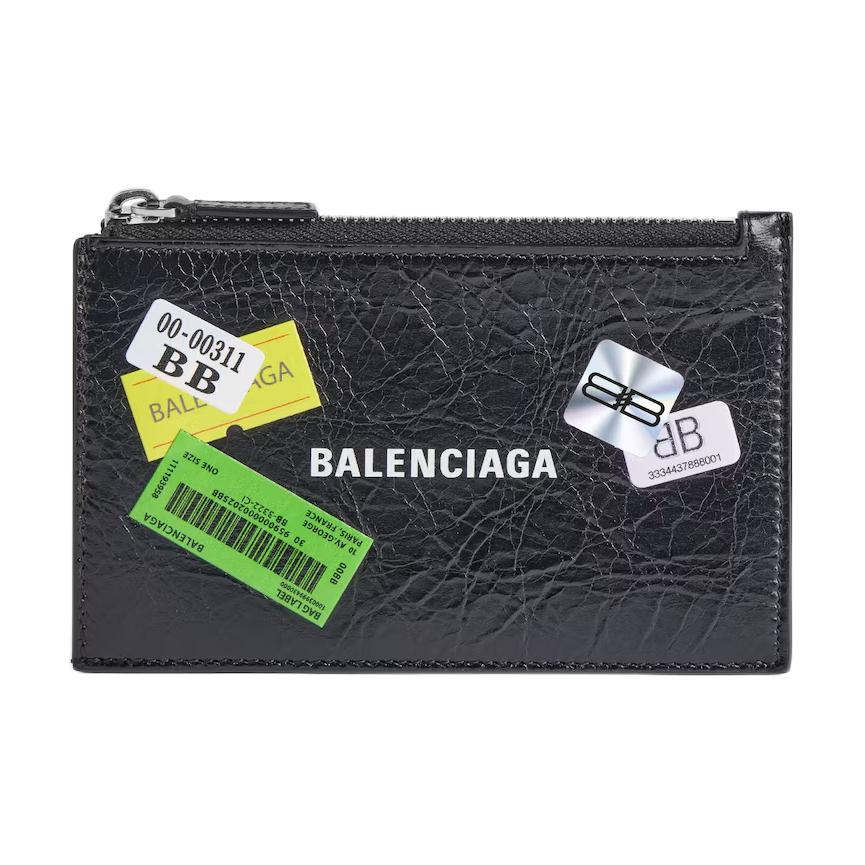 

Balenciaga Кожаный картхолдер мужской большой черный