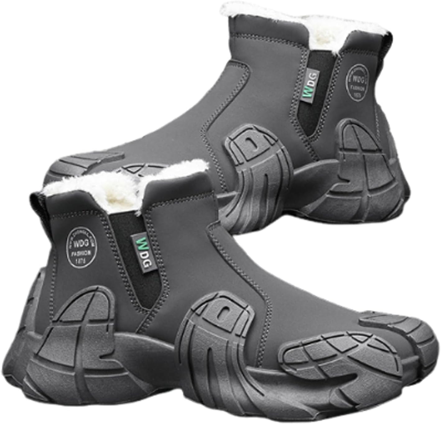 

Зимние водонепроницаемые ботинки Fleece, термоботинки для мужчин и женщин, легкие, удобные, с противоскользящей подошвой, боковой молнией и простой надеванием Generic, серый