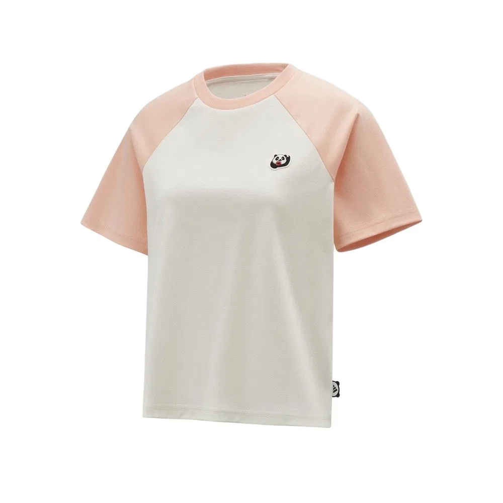 Футболка женская Ecru/Light Pink с круглым вырезом, средней посадки Adidas